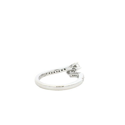 14k White Gold 0.80ctw Round Brilliant Diamond Ever Us Bypass Ring — underside view