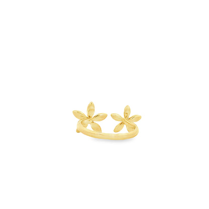 Gabriel and Co. 14k Yellow Gold 0.23ctw Diamond Floral Open Ring — underside view