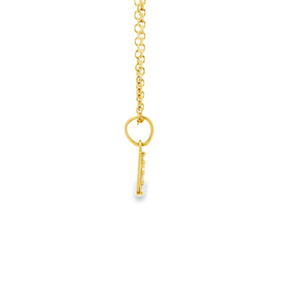 14k Yellow Gold 0.30ctw Diamond Pavé "R" Initial Letter Pendant Necklace — underside view