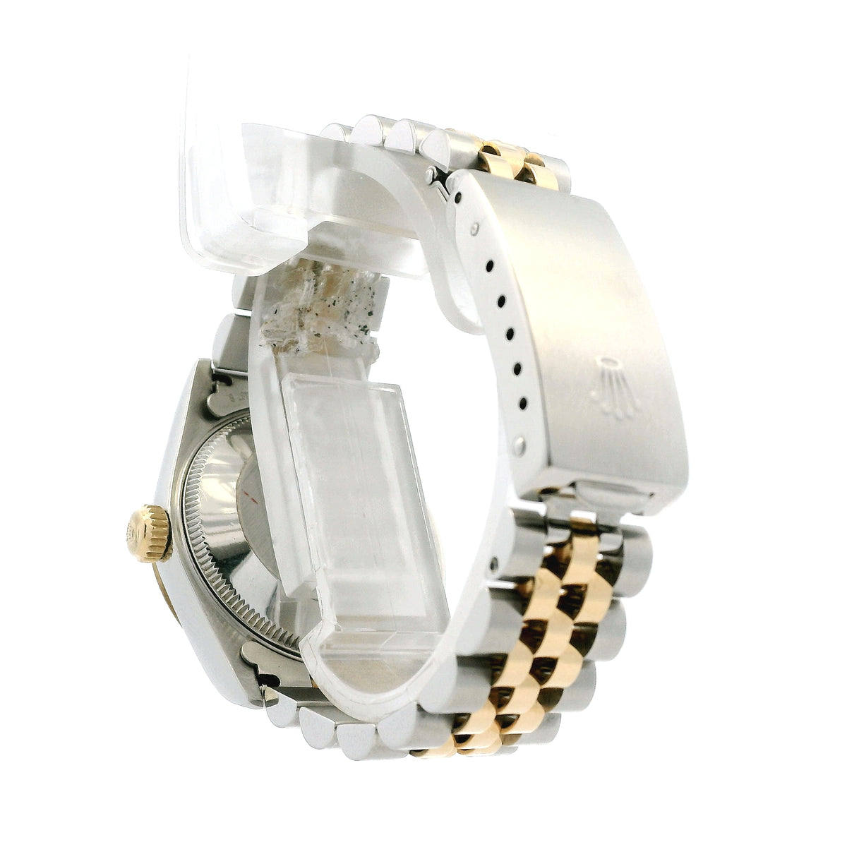 Rolex 68273 Datejust 31mm Diamond Dial Two-Tone Jubilee Watch — caseback view