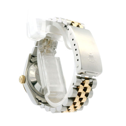 Rolex 68273 Datejust 31mm Diamond Dial Two-Tone Jubilee Watch — caseback view