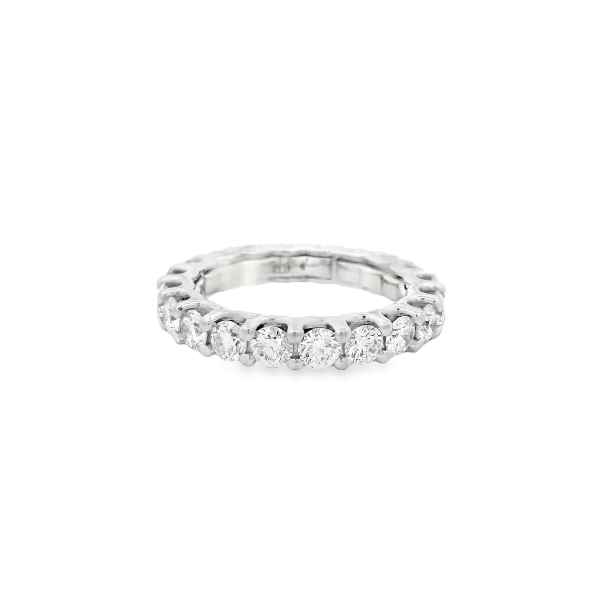 14k White Gold 2.80ctw Round Brilliant Diamond Eternity Ring — underside view