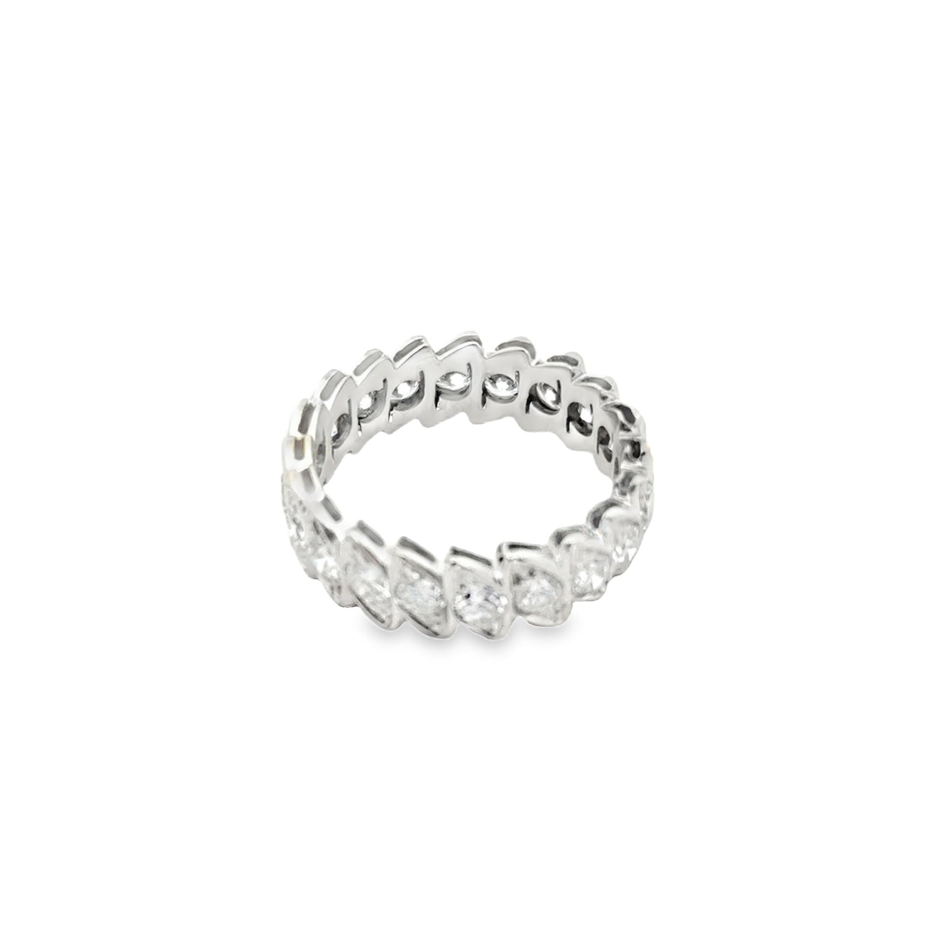 14k White Gold 1.15ctw Marquise Cut Diamond Eternity Ring — underside view