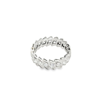 14k White Gold 1.15ctw Marquise Cut Diamond Eternity Ring — underside view