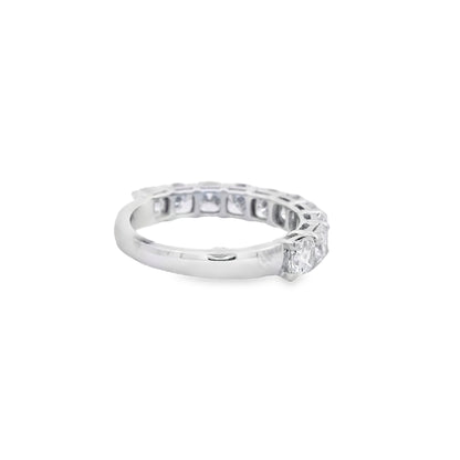 18k White Gold 2.73ctw Cushion Cut Diamond Channel Set Wedding Band — underside view