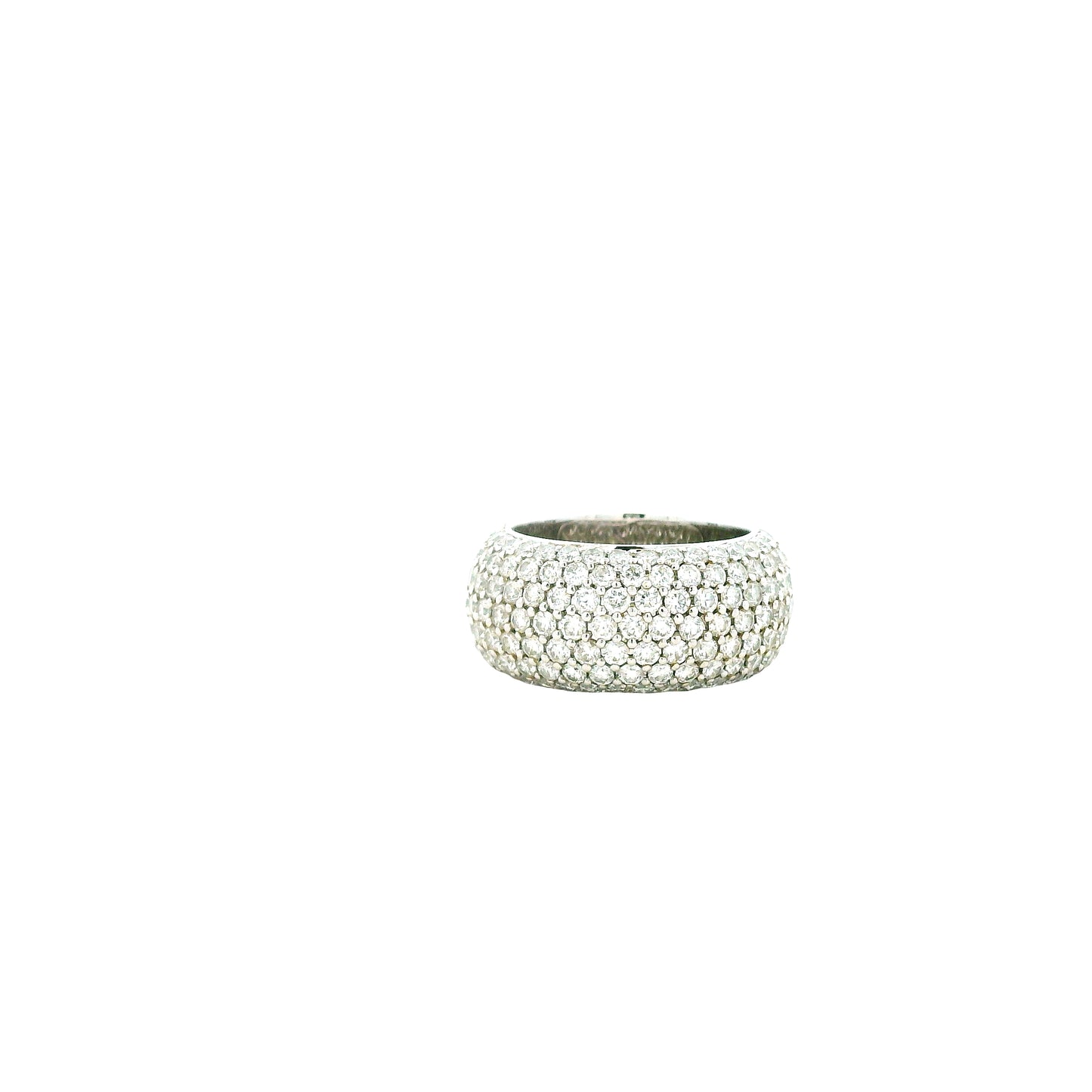 18k White Gold 3.65ctw Round Brilliant Diamond Pavé Ring — underside view