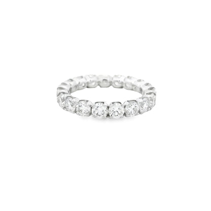 18k White Gold 3.04ctw Round Brilliant Diamond Eternity Band Ring — underside view