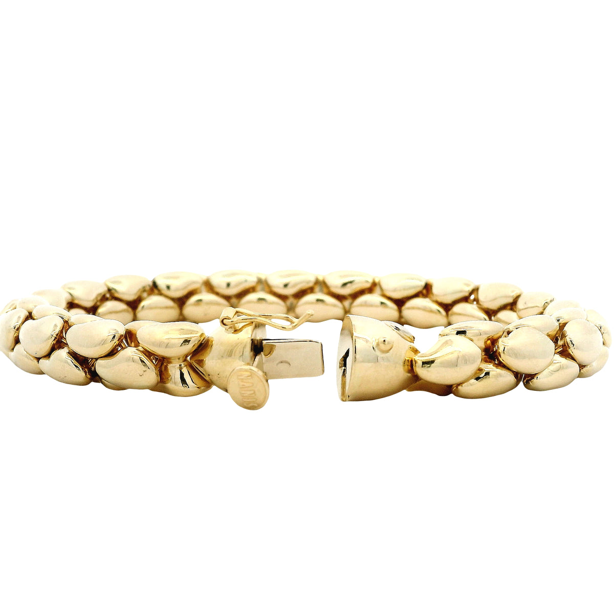 18k Yellow Gold Nanis Links Bracelet 7.5" — reverse view
