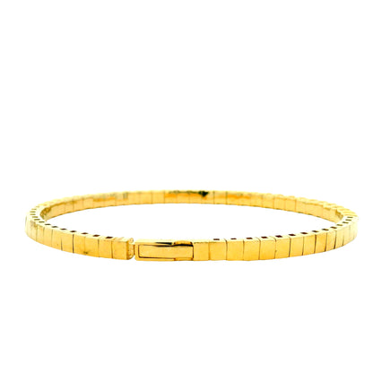 14k Yellow Gold 3.15ctw Round Brilliant Diamond Halfway Bangle Bracelet — reverse view