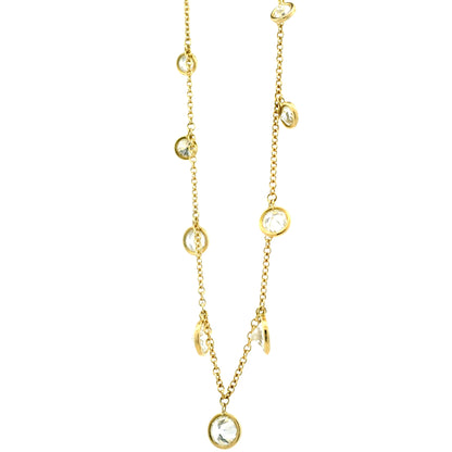 18k Yellow Gold 3.54ctw Round Brilliant Diamond By The Yard Choker Necklace 16" — reverse view
