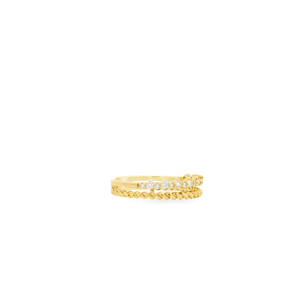 14k Yellow Gold 0.22ctw Round Brilliant Diamond Split Band Ring — underside view