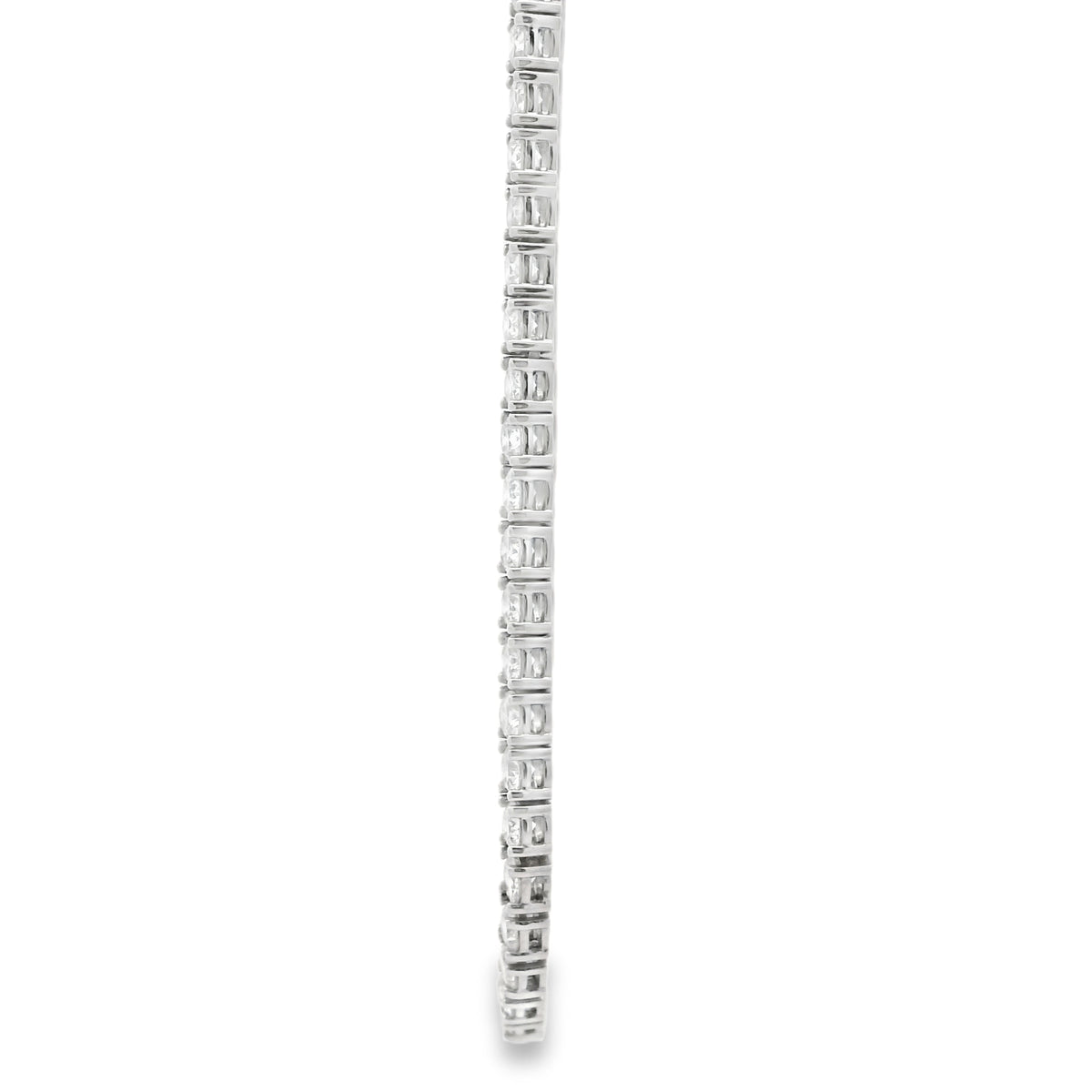 14k White Gold 11.00ctw Round Brilliant Diamond Tennis Necklace 16" — reverse view