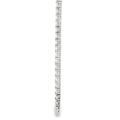 14k White Gold 11.00ctw Round Brilliant Diamond Tennis Necklace 16" — reverse view