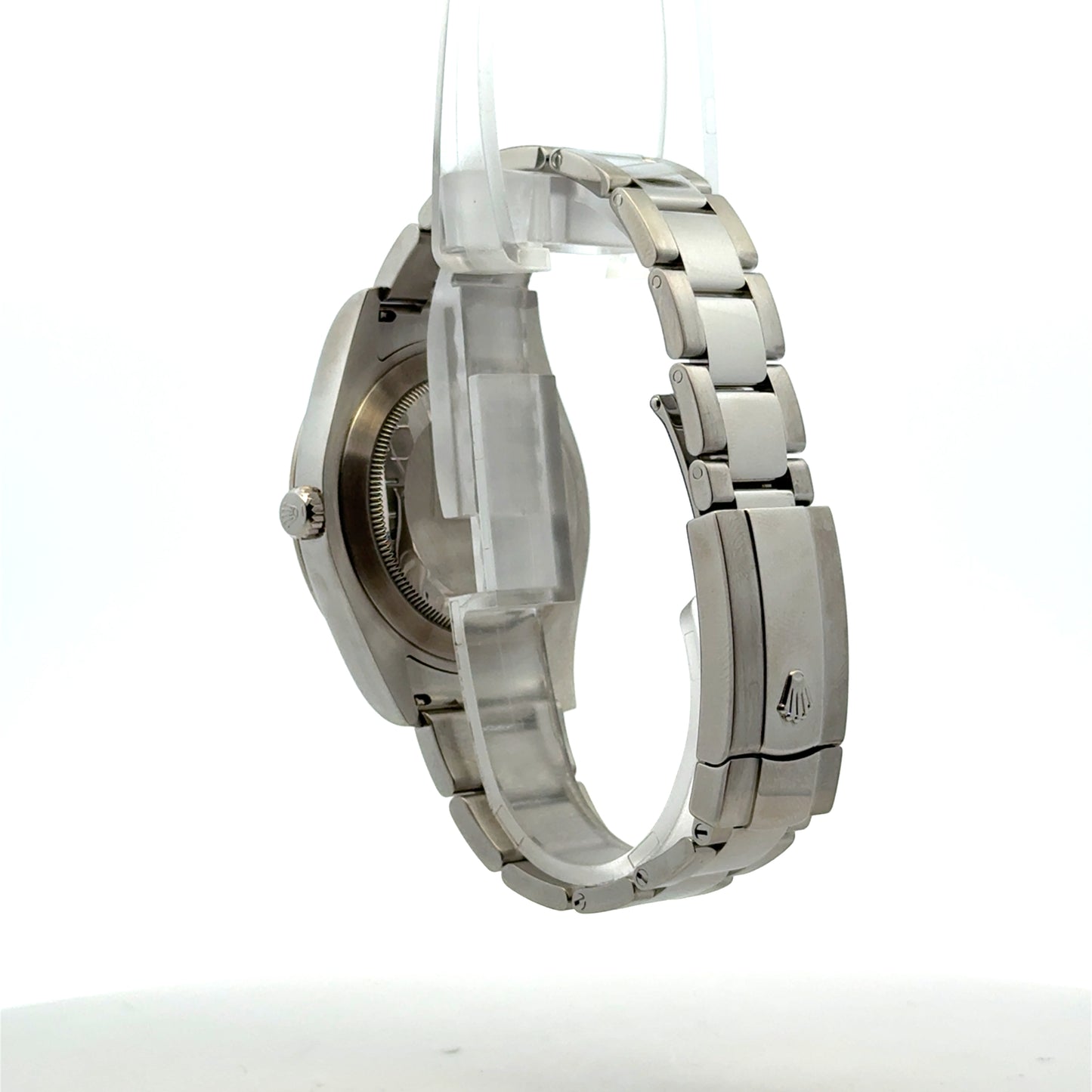 Rolex 116334 Datejust II 41mm Rhodium Diamond Dial Stainless Steel Watch — worn on the finger