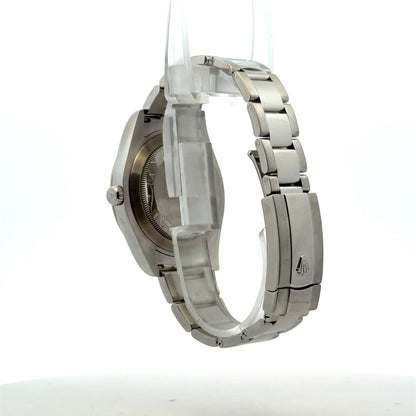 Rolex 116334 Datejust II 41mm Rhodium Diamond Dial Stainless Steel Watch — worn on the finger
