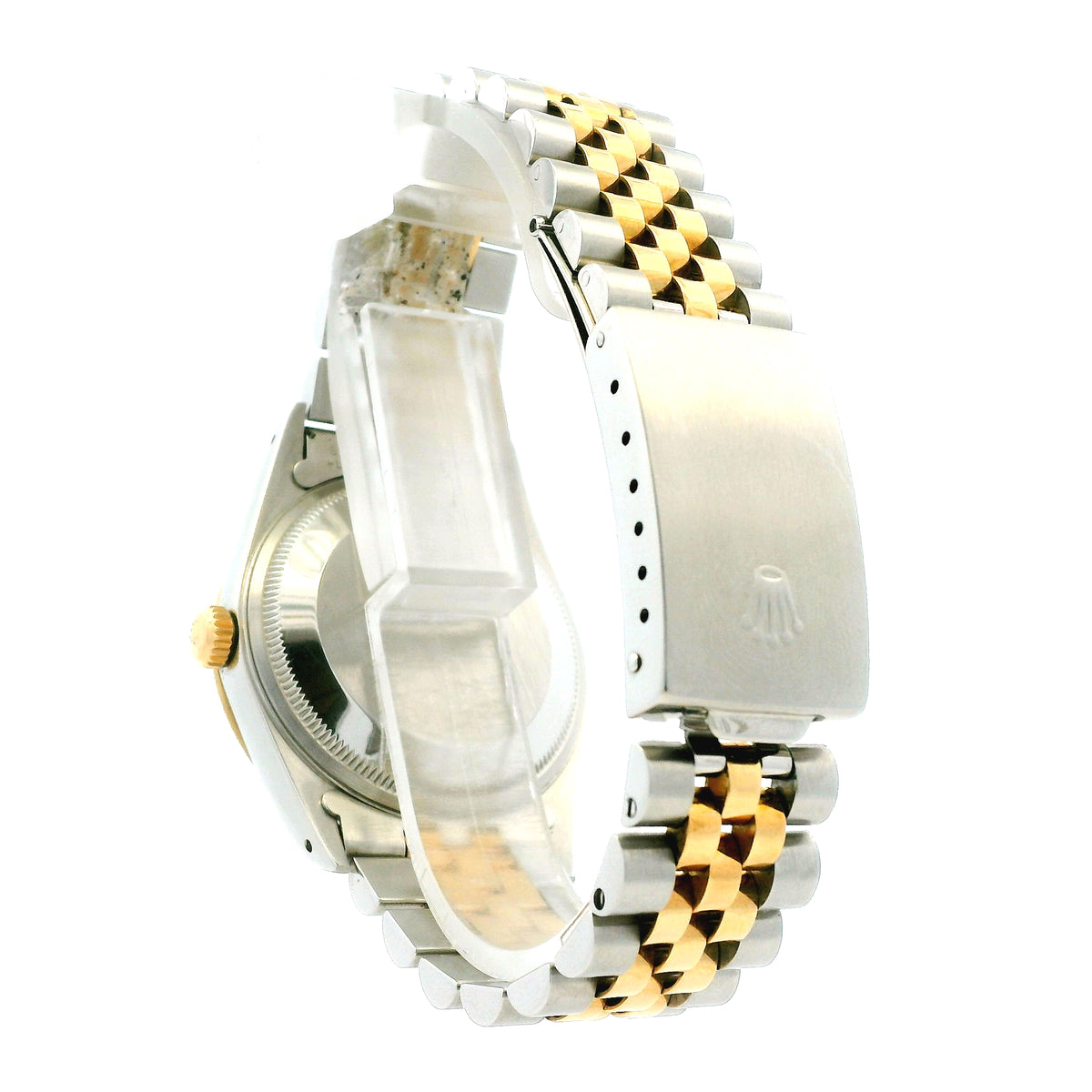 Rolex 15223 Datejust 34mm Champagne Dial Two Tone Jubilee Watch — worn on the wrist