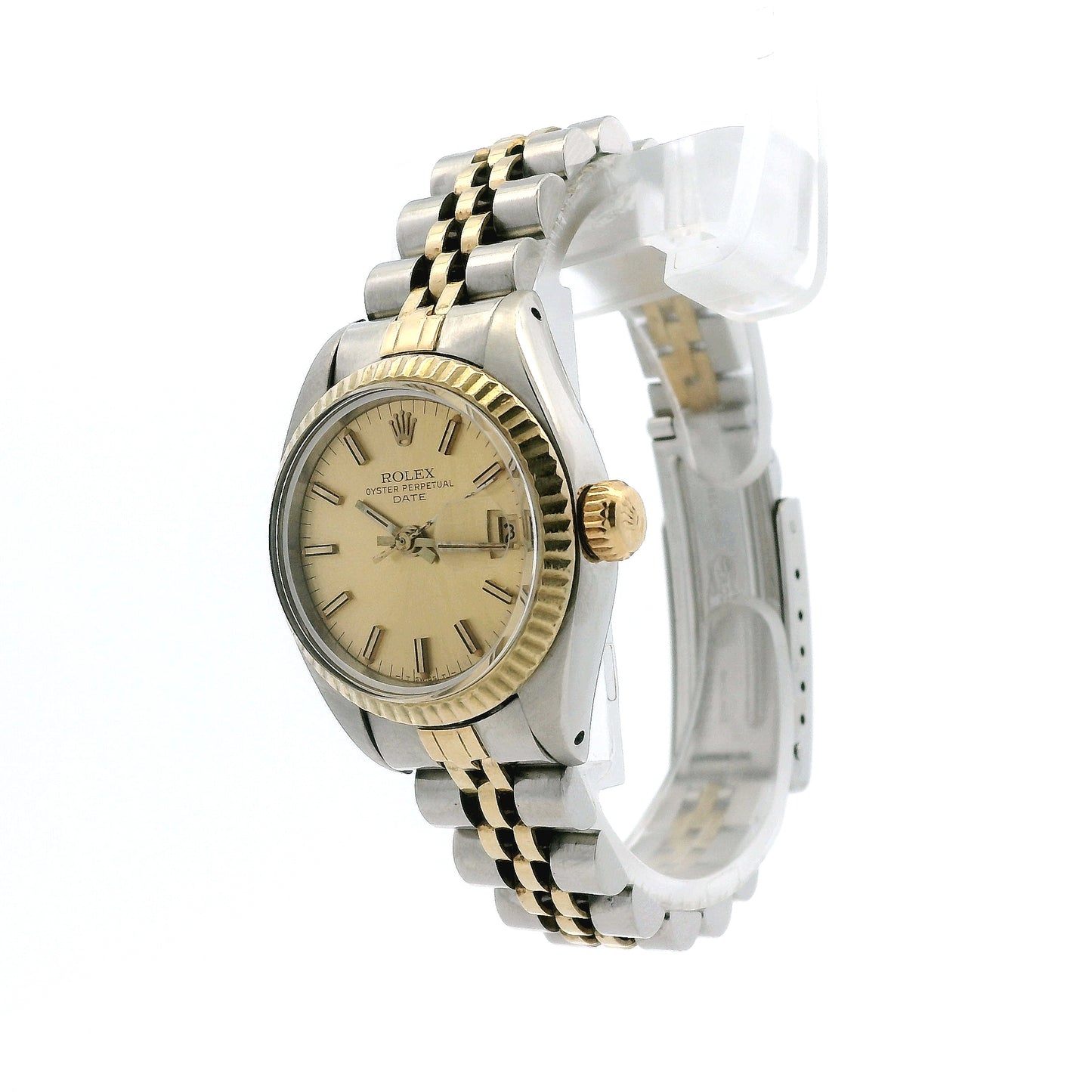 Rolex 6917 Oyster Perpetual Datejust 26mm Champagne Dial Two-Tone Watch — worn on the wrist