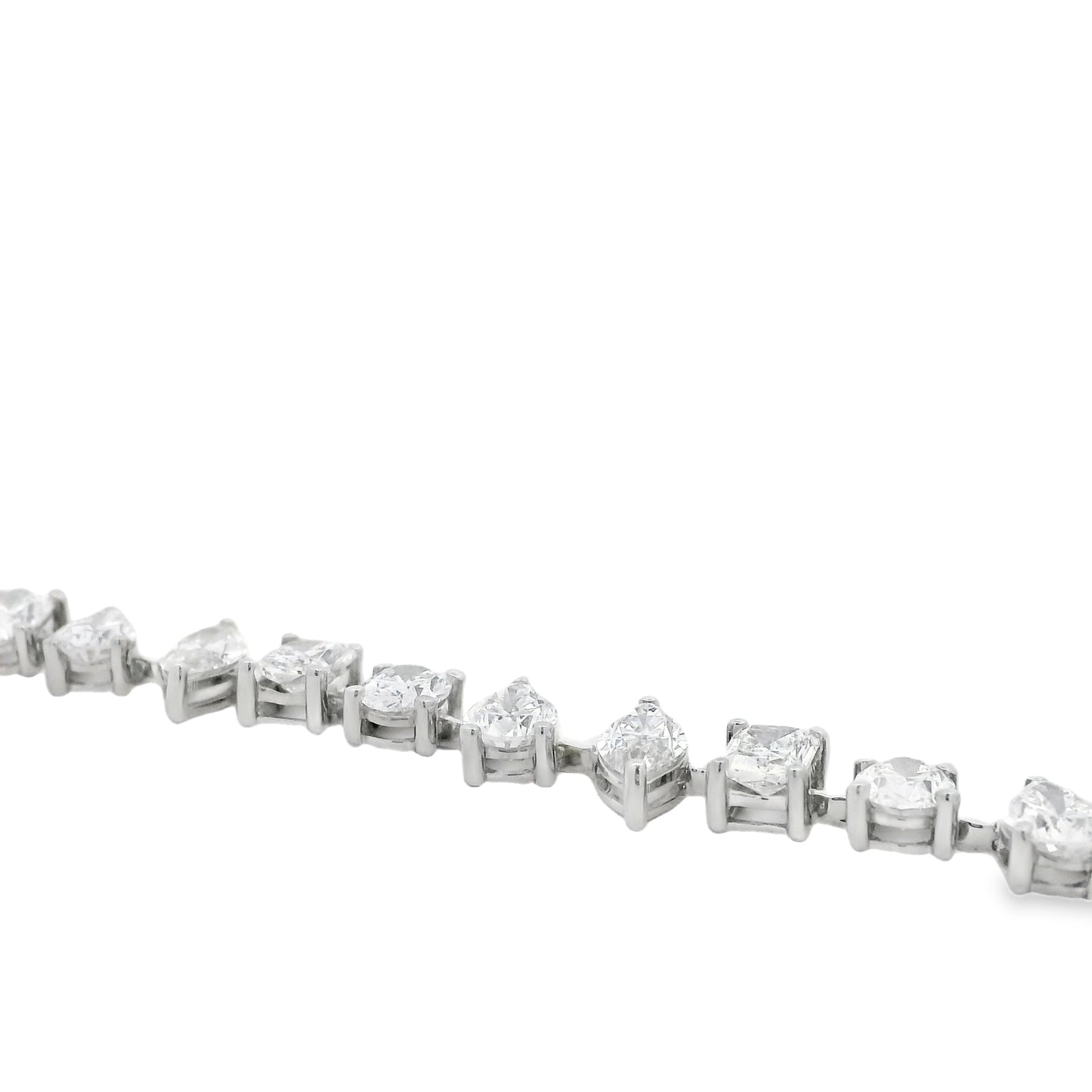 14k White Gold 22.86ctw Mixed Cut Lab Grown Diamond Bracelet — worn on the wrist