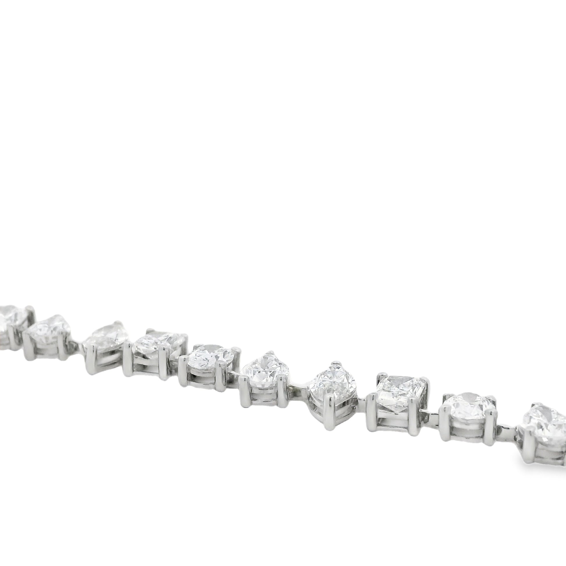 14k White Gold 22.86ctw Mixed Cut Lab Grown Diamond Bracelet — worn on the wrist