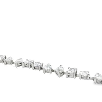 14k White Gold 22.86ctw Mixed Cut Lab Grown Diamond Bracelet — worn on the wrist