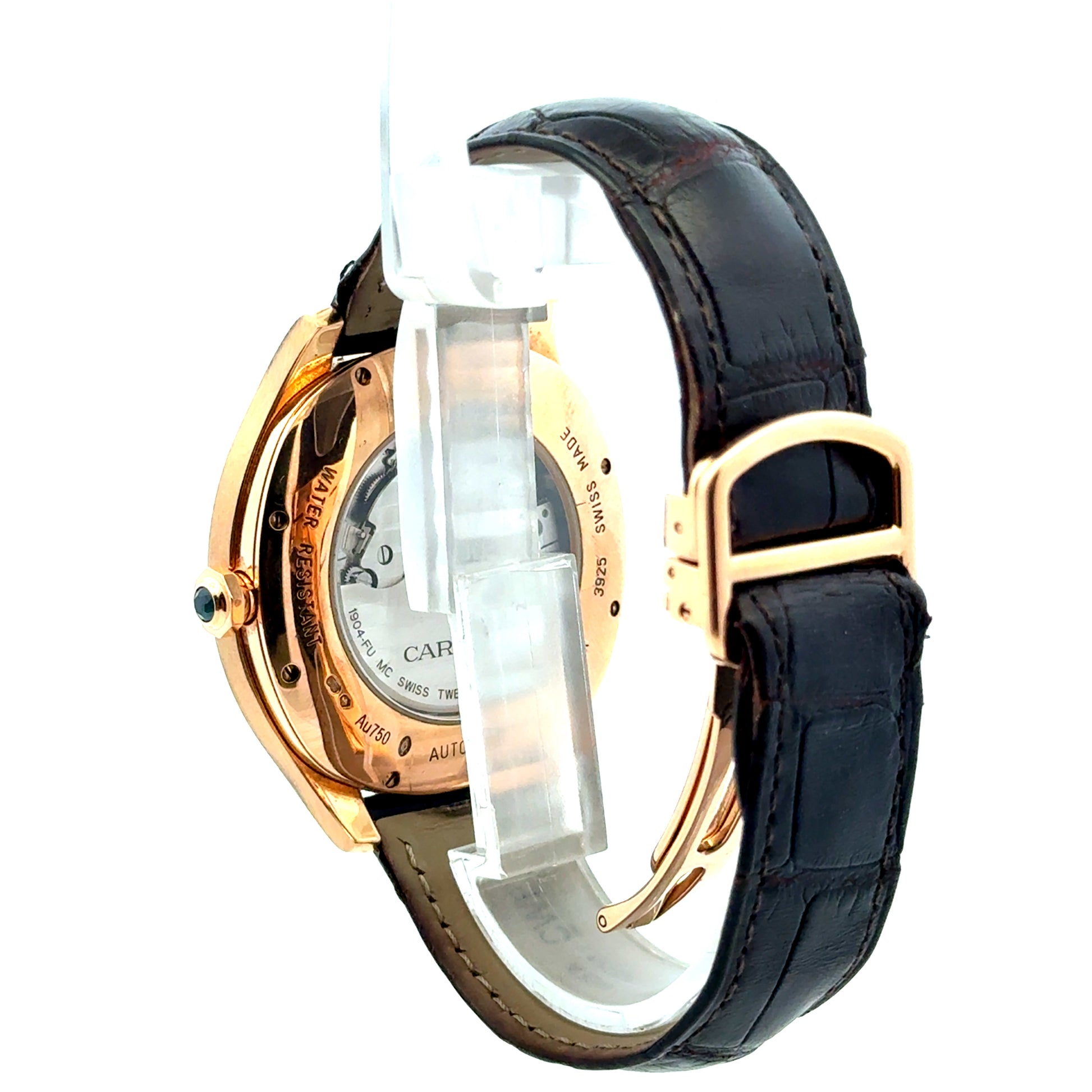 Cartier Drive de Cartier 40mm Silver Guilloché Dial 18k Rose Gold Watch — worn on the wrist