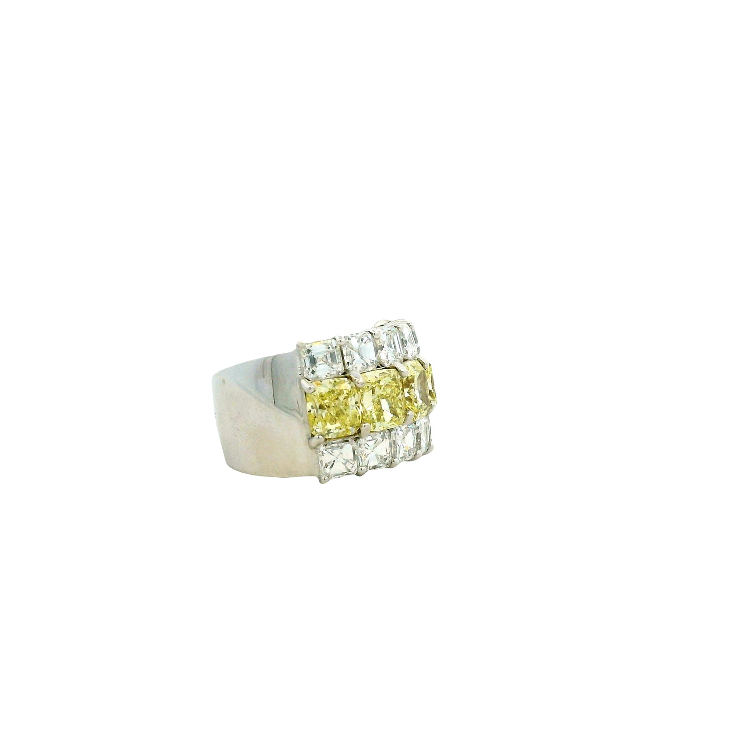 18k Two-Tone 3.99ctw Asscher Cut Diamond Eternity Band Ring — worn — lifestyle shot