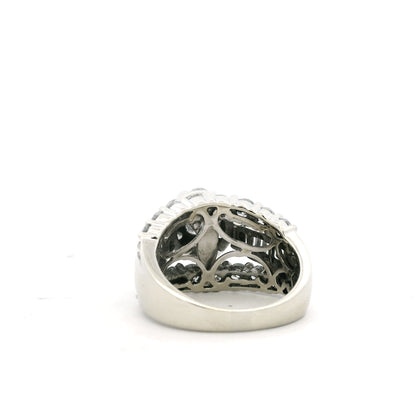 14k White Gold 2.0ctw Round and Baguette Diamond Engagement Ring Set — worn on the finger