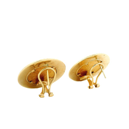 14k Yellow Gold 1999 $5 Liberty Coin Clip-Back Earrings — worn on the ear