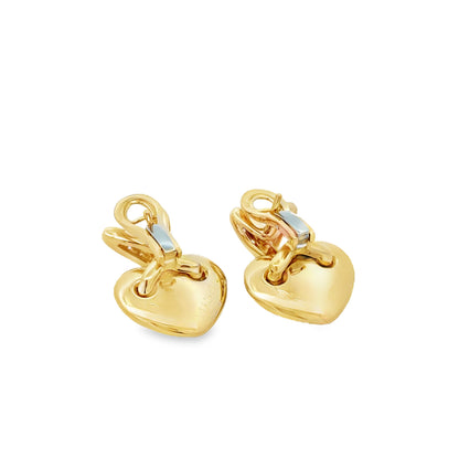 Chaumet 18k Yellow Gold 0.60ctw Round Brilliant Diamond Heart Clip-On Earrings — worn on the ear