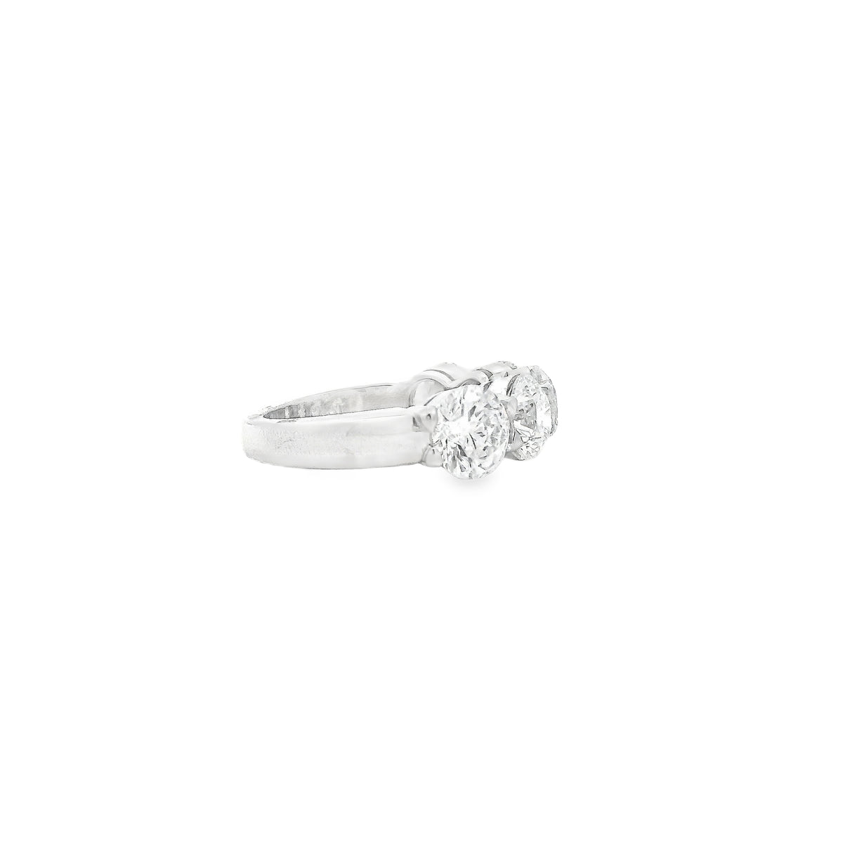 Platinum 5.05ctw Round Brilliant Diamond Half Eternity Band Ring — worn on the finger