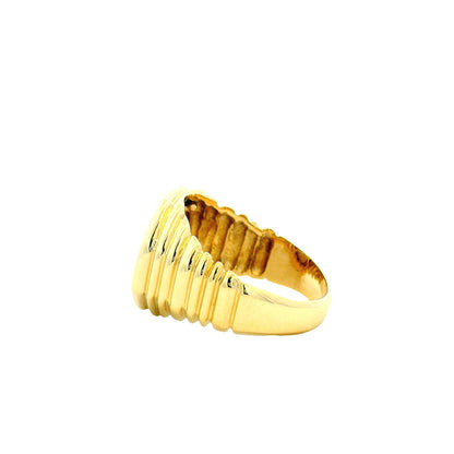 14k Yellow Gold 1.8ctw Round Diamond Pavé Cluster Cocktail Ring — worn on the finger