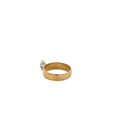 14k Yellow Gold 0.28ct Marquise Diamond Solitaire Ring — worn on the finger