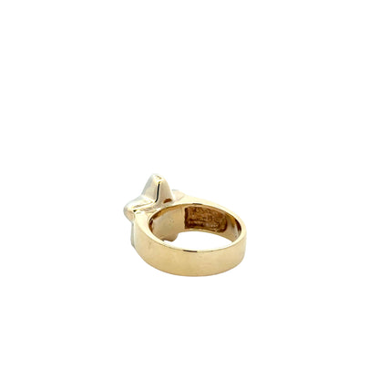 14k Yellow Gold 0.30ctw Pavé Set Diamond Star Ring — worn on the finger
