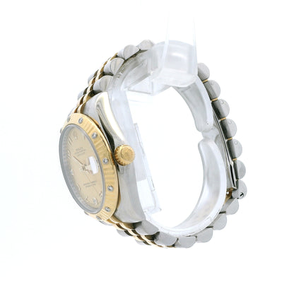 Rolex 178313 Datejust 31mm Champagne MOP Diamond Dial Diamond Bezel Two-Tone Watch — worn on the wrist