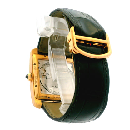 Cartier Tank 3590 18k Rose Gold 35x44mm Silver Dial Watch — worn on the wrist