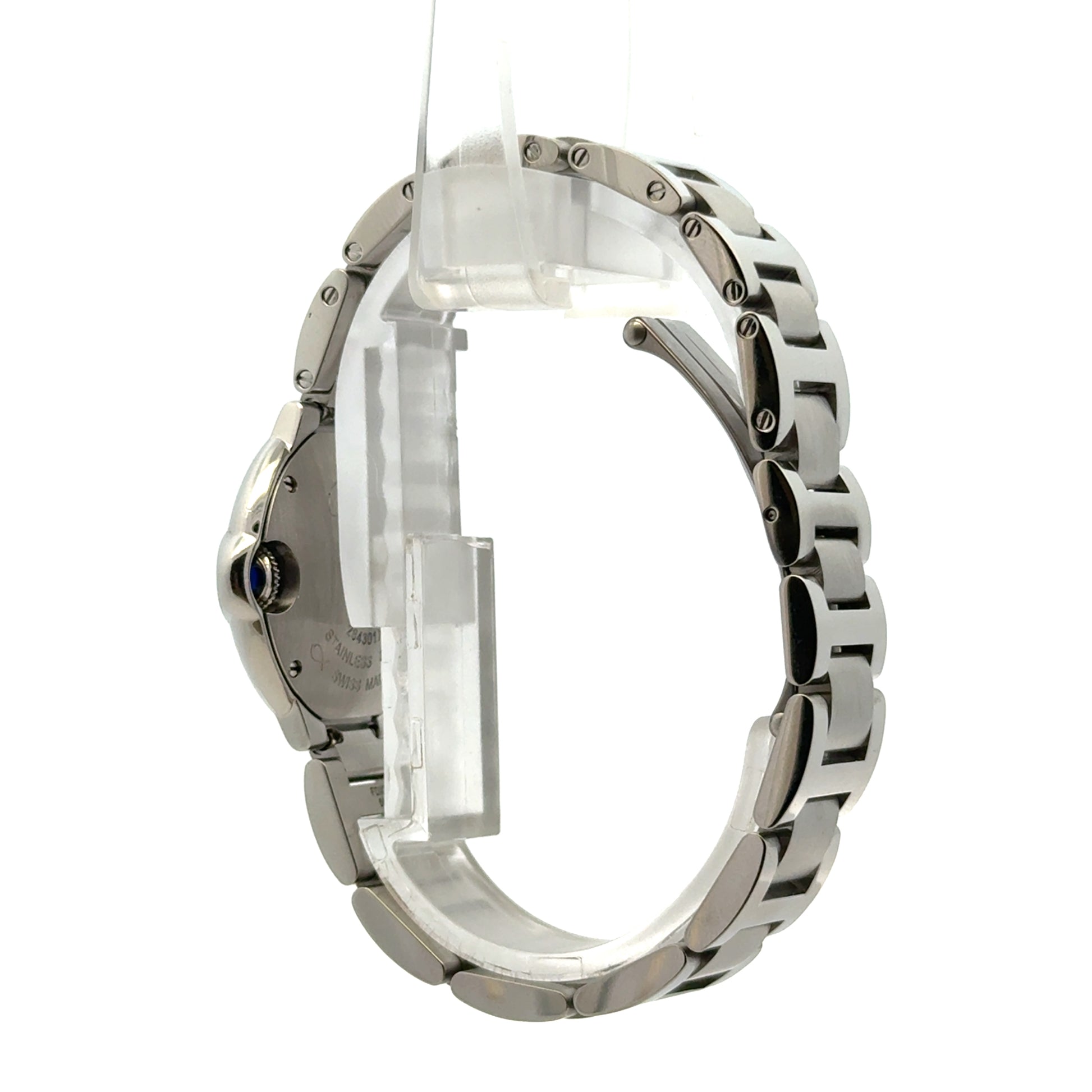 Cartier Ballon Bleu 28mm White Dial Stainless Steel Watch — worn on the wrist