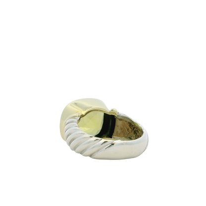 David Yurman 14k Yellow Gold & Sterling Silver Albion Lemon Citrine Ring — worn on the finger