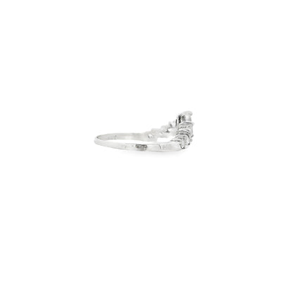 14k White Gold 0.18ctw Marquise Diamond Crown Ring — worn on the finger