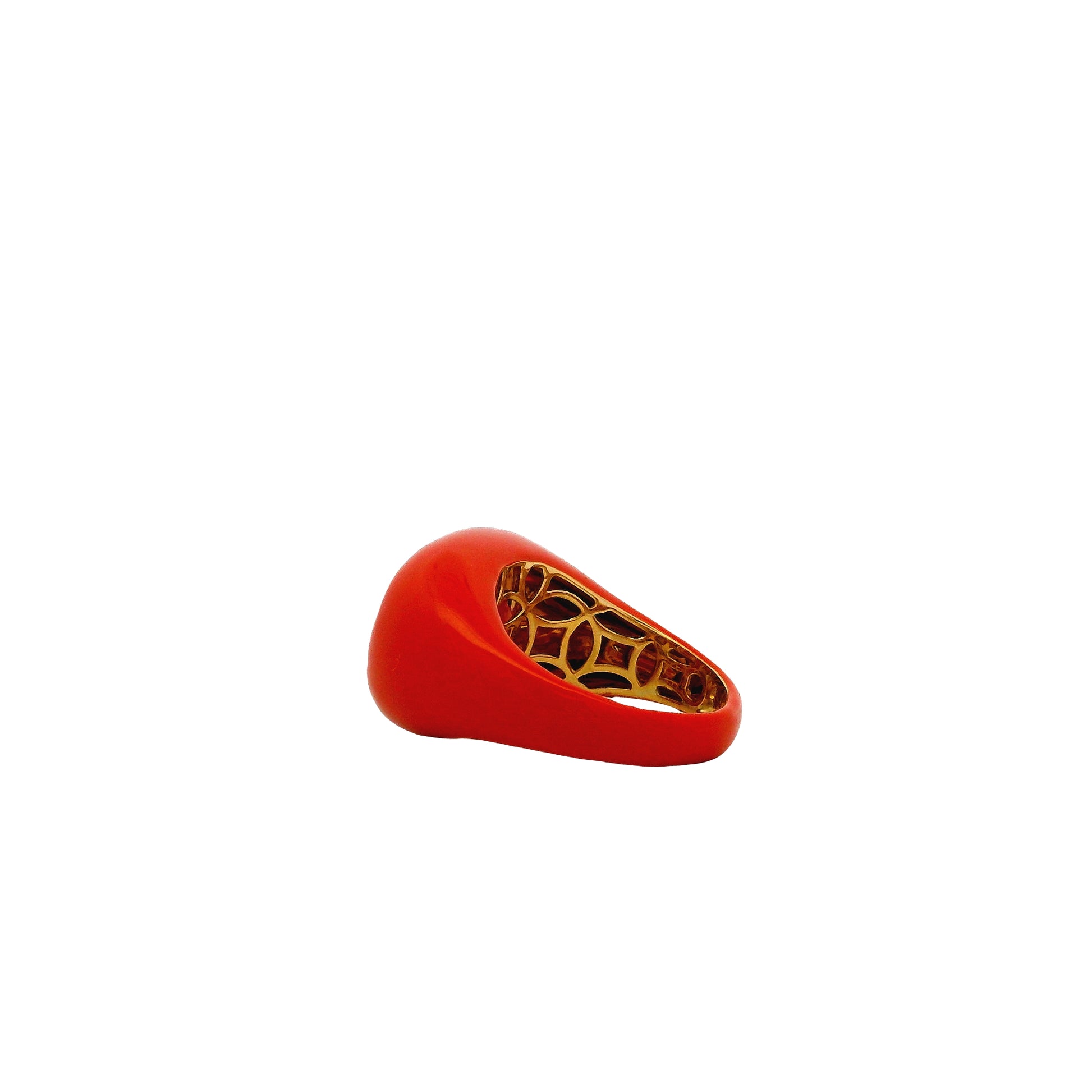 18k Yellow Gold 10.88ct Oval Rhodolite Garnet Cocktail Ring — worn on the finger