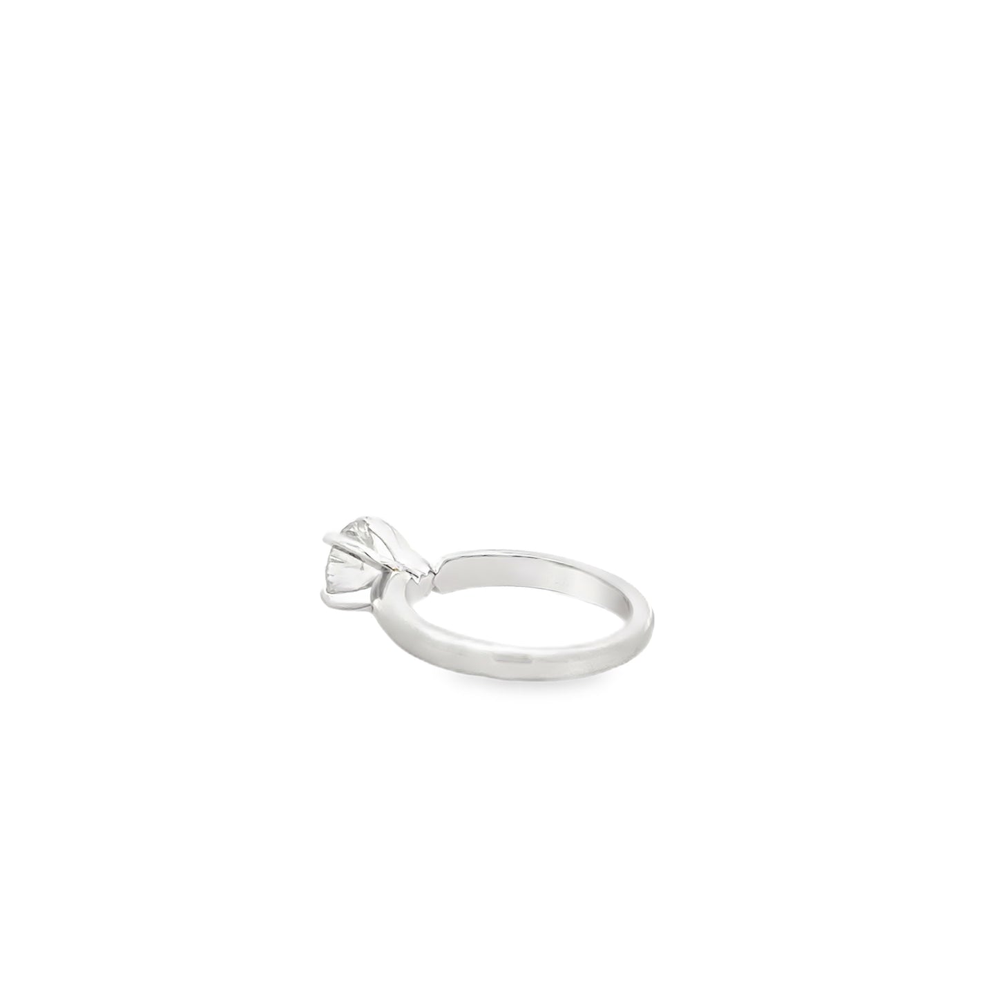 Platinum 0.75ct Round Brilliant Diamond Solitaire Engagement Ring — worn on the finger