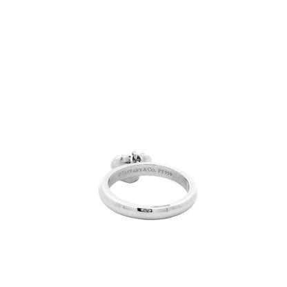 Tiffany & Co. Platinum 0.48ctw F VS Diamond Dangle Heart Ring — worn on the finger