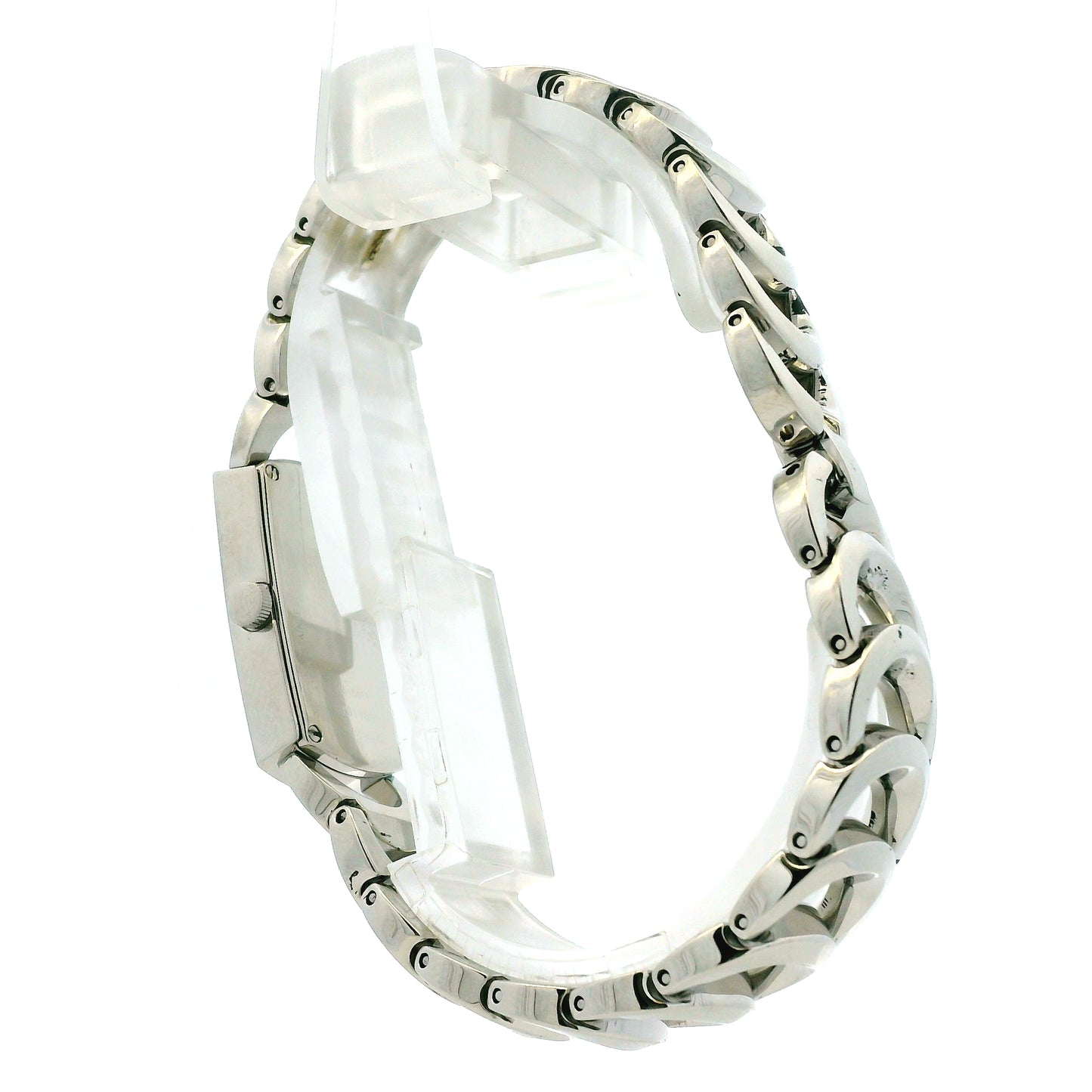 Movado Rondiro 0606007 Mother of Pearl Diamond Bezel Rectangle Stainless Steel Watch — worn on the wrist