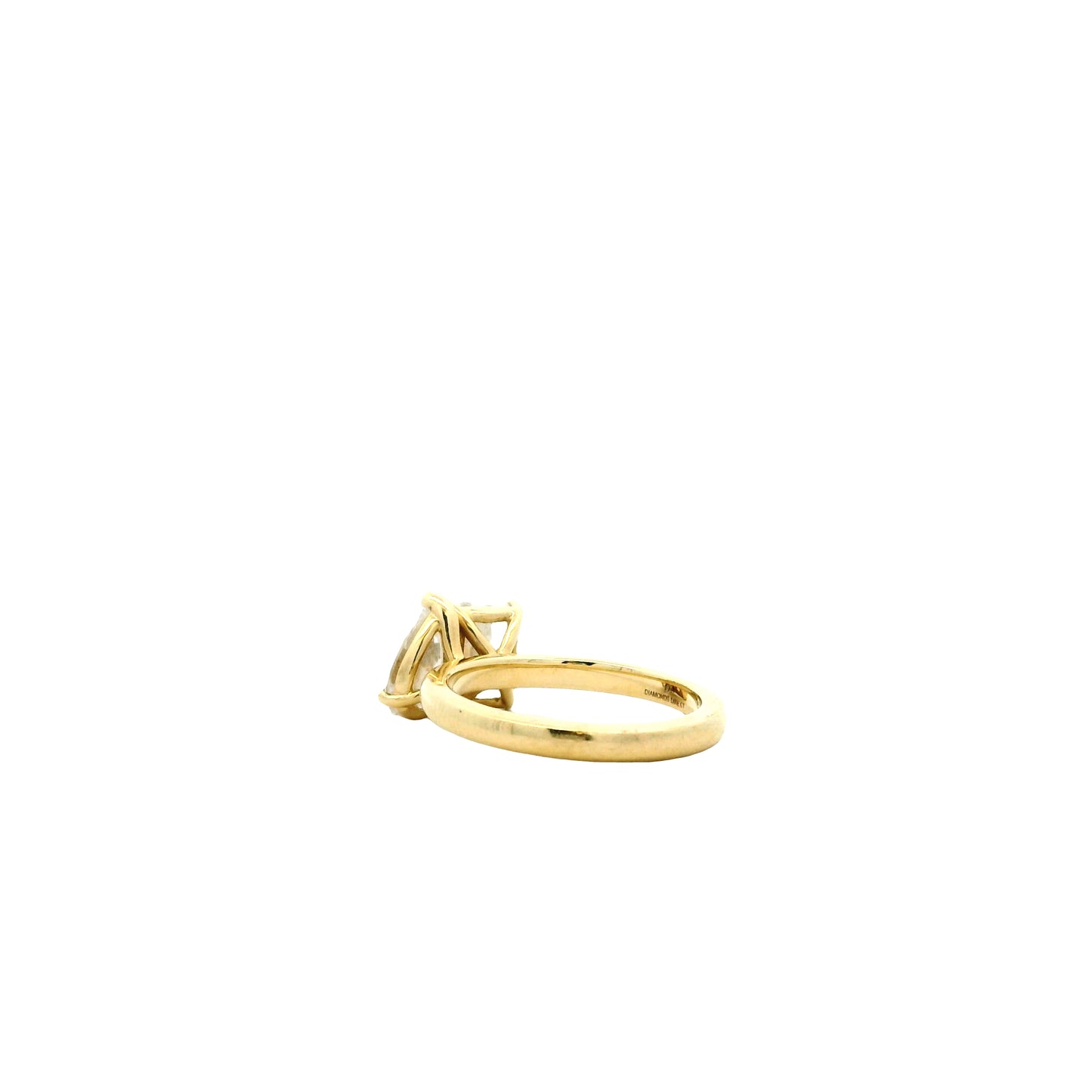 14k Yellow Gold GIA Certified 1.01ct Rectangular Brilliant and 0.80ct Pear Cut Diamond Toi Et Moi Ring — worn on the finger