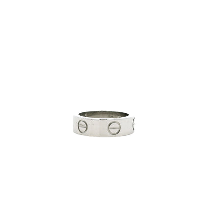 Cartier Platinum Love Ring with Diamond — worn on the finger