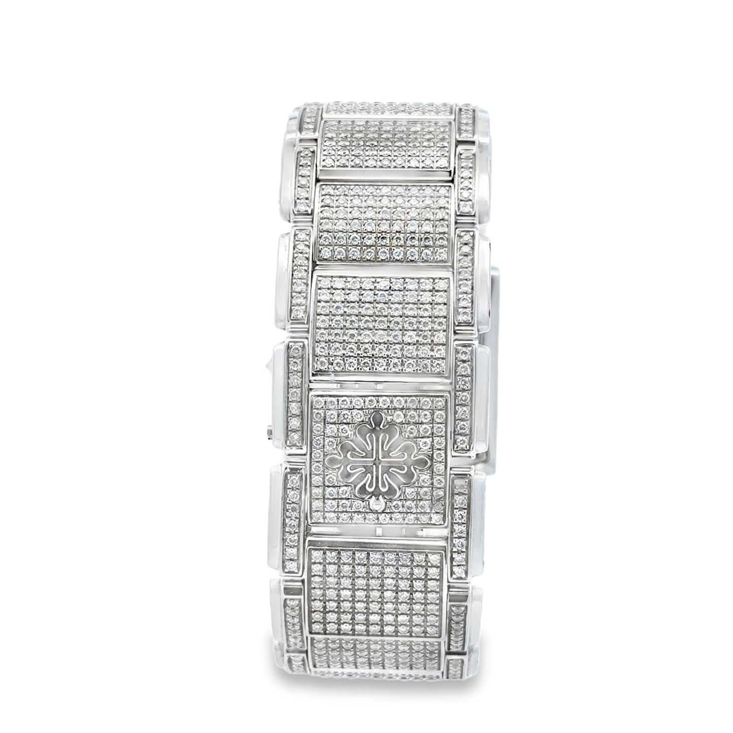 Patek Philippe 4910/10A Twenty~4 Aftermarket Diamond Pavé Watch — worn on the wrist