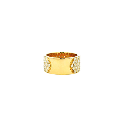 14k Yellow Gold 3.61ctw Round Brilliant Diamond White Pavé Dome Ring — photo 8 of 11