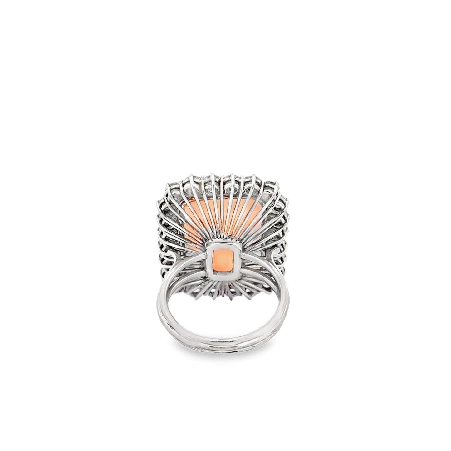 18k White Gold Natural Opal and 2.40ctw Diamond Halo Cocktail Ring — photo 8 of 11