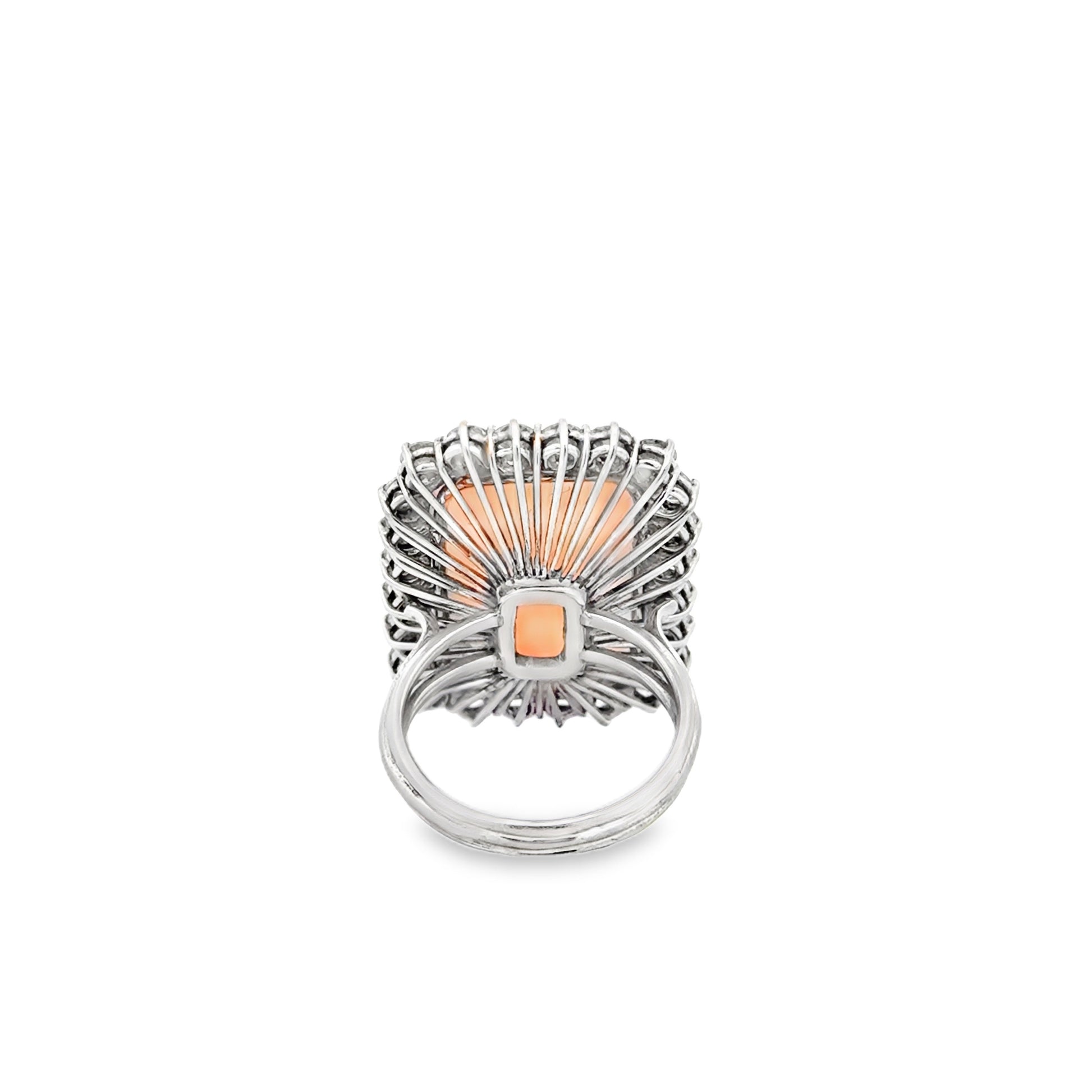 18k White Gold Natural Opal and 2.40ctw Diamond Halo Cocktail Ring — photo 8 of 11