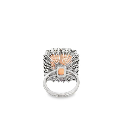 18k White Gold Natural Opal and 2.40ctw Diamond Halo Cocktail Ring — photo 8 of 11