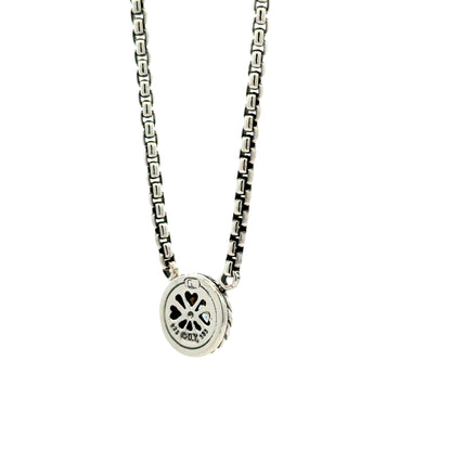 David Yurman Sterling Silver & 14k Gold Blue Topaz Classic Cable Cookie Pendant Necklace 16" — photo 8 of 10